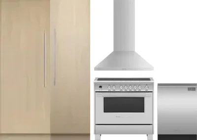 5 Piece Package Includes Refrigerator, Freezer, Range, Hood And Dishwasher